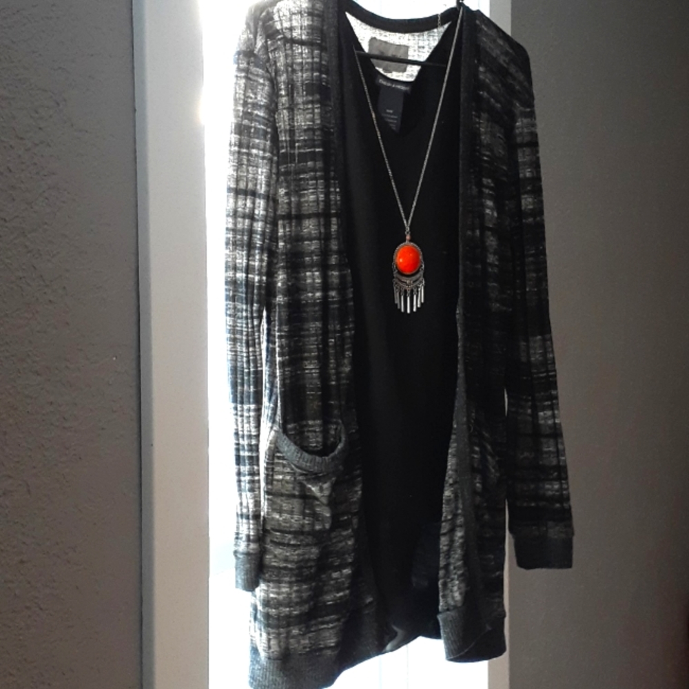 Miss Me L striped cardigan